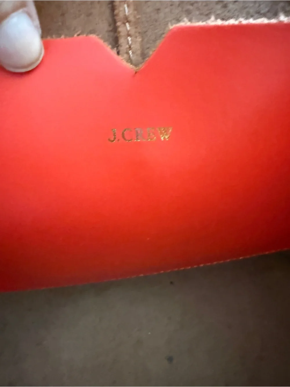 J. Crew Orange Leather Tote with Drawstring